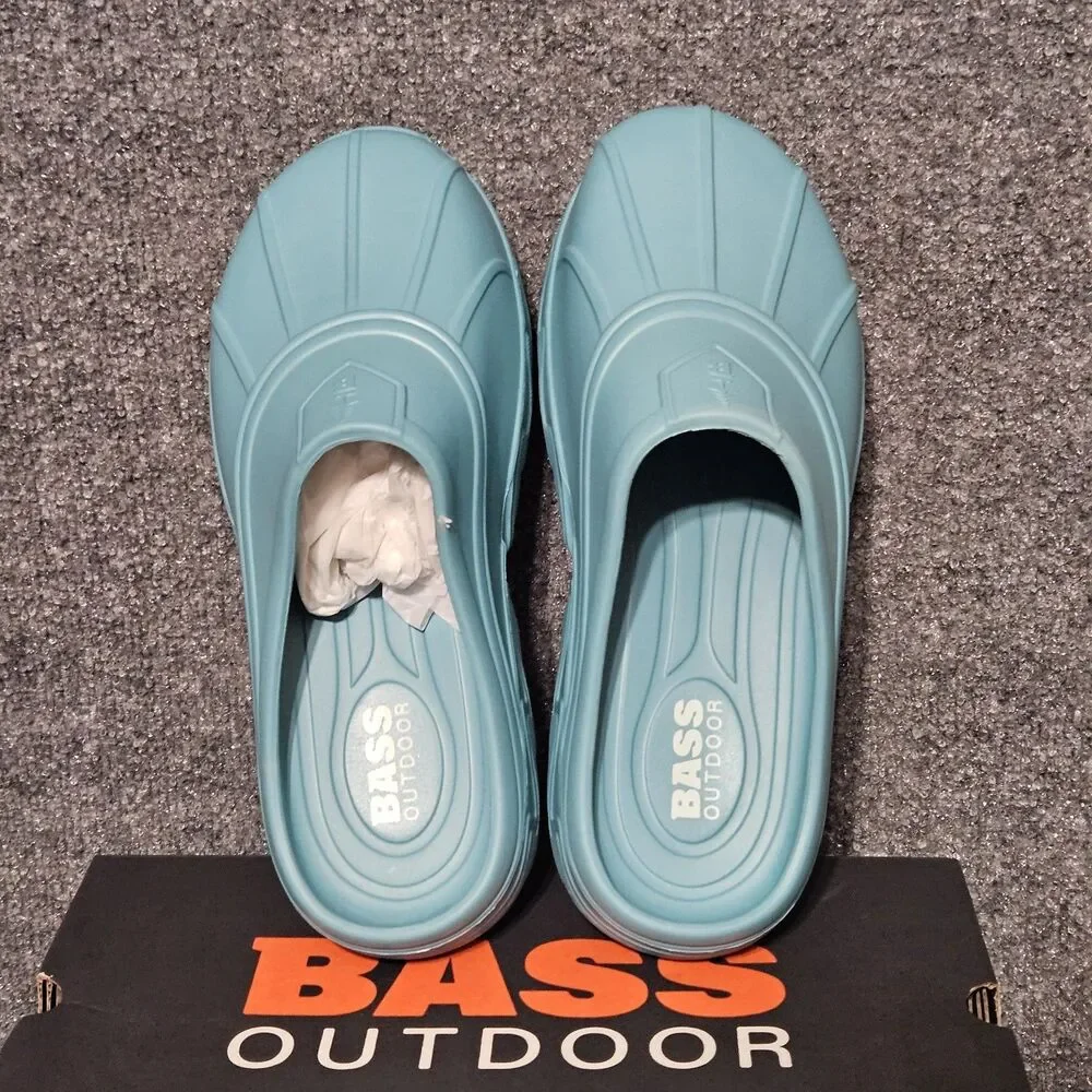 BASS OUTDOOR Mens Comfy Field Slide Slipper Size 9/ Womens Size 10 Tiffany Blue